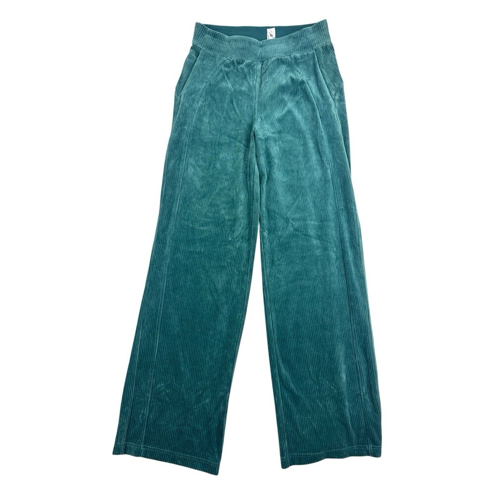 Lululemon Scuba Velvet Cord Wide-Leg Pant Storm Teal Blue Size 2 - Picture 2 of 10